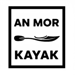 An Mor Kayak logo with stylised paddle symbol