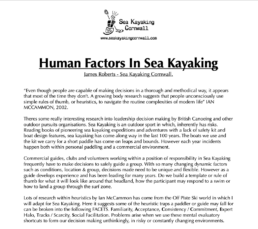 Human Factors in Sea Kayaking